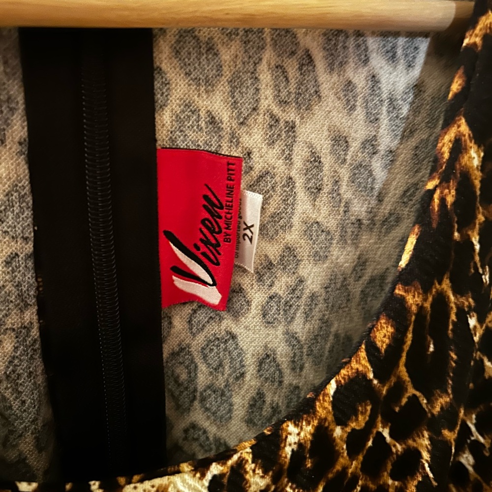 Vixen by Micheline Pitt Leopard Troublemaker dress 2x - Picture 2 of 2